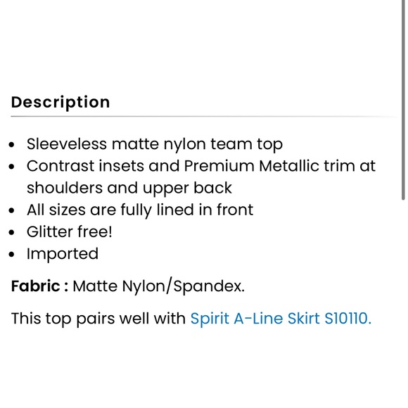 Weissman Balera Performance Spirit Racerback Top Red Black Dance Cheer NEW - Picture 7 of 8